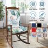 2Pcs Rocking Chair Cushion Upper And Lower Back And Seat Sets with Non-Slip Ties Polyester Fiber Filling Comfortable for Indoor Home Office Car