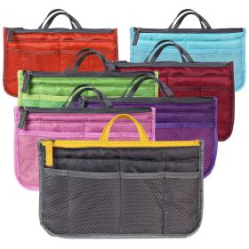 Women Lady Travel Insert Handbag Organiser Makeup Bags Toiletry Purse Liner w/Hand Strap (Option: GiftOrganizeCaseGreen)