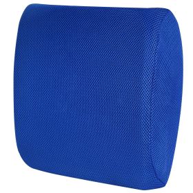 Lumbar Support Pillow Memory Foam Back Cushion with 3D Mesh Cover for Car Office Chair (Option: BackCushionLBlue)