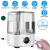 5L/1.32Gal Ultrasonic Air Humidifier Electric Mist Humidifier with Temperature Humidity Sensor Timer Setting UV Light Adjustable Mist Level Quiet Esse