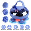 Electric Scalp Massager Rechargeable Head Mssager IPX7 Waterproof Dog Cat Massager with Red Light 3 Modes 3 Types of Massage Claws for Men Women Elder
