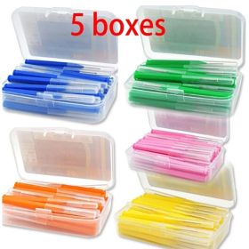 30/80/150/160Pcs I-type push pull interdental brush 0.6-1.5Mm Cleaning Between Teeth Oral Care Orthodontic I Shape Tooth Floss (Color: 30Pcs  5Box)