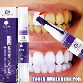 Purple Teeth Whitening Powder Remove Plaque Stains Cleaning Oral Hygiene Bleaching Dental Tools Fresh Breath Brighten Tooth Care (Color: V34 Teeth Pen)