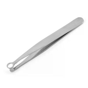 Universal Nose Hair Trimming Tweezers Stainless Steel Eyebrow Nose Hair Cut Manicure Facial Trimming Makeup Scissors Trimmer (Color: C614-silver)