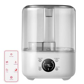 5L/1.32Gal Ultrasonic Air Humidifier Electric Mist Humidifier with Temperature Humidity Sensor Timer Setting UV Light Adjustable Mist Level Quiet Esse (Option: HumidifierRemoteWH)